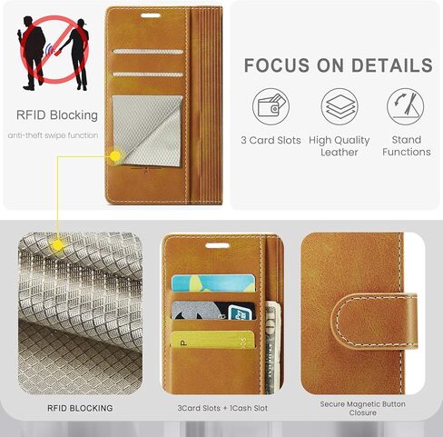 حافظة محفظة لهاتف Samsung Galaxy S20 6.2 بوصة (Non S20+/S20 Utra) مع حامل بطاقة الائتمان RFID، غطاء مقاوم للصدمات من جلد البولي يوريثان للنساء والرجال لهاتف Samsung S20 (أسود) in Saudi Arabia