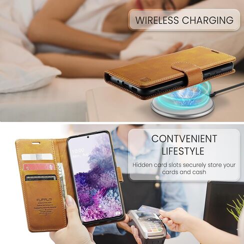 حافظة محفظة لهاتف Samsung Galaxy S20 6.2 بوصة (Non S20+/S20 Utra) مع حامل بطاقة الائتمان RFID، غطاء مقاوم للصدمات من جلد البولي يوريثان للنساء والرجال لهاتف Samsung S20 (أسود) in Saudi Arabia