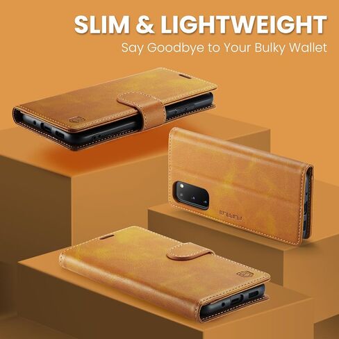حافظة محفظة لهاتف Samsung Galaxy S20 6.2 بوصة (Non S20+/S20 Utra) مع حامل بطاقة الائتمان RFID، غطاء مقاوم للصدمات من جلد البولي يوريثان للنساء والرجال لهاتف Samsung S20 (أسود) in Saudi Arabia