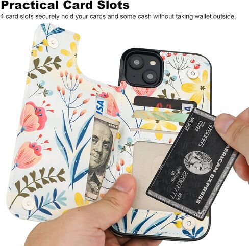 HAOPINSH for iPhone 14 Plus Wallet Case with Card Holder, American Flag Sunflowers Pattern Back Flip Folio PU Leather Kickstand Card Slots Case for Women Girls, Double Magnetic Clasp Cover 6.7" in Kuwait