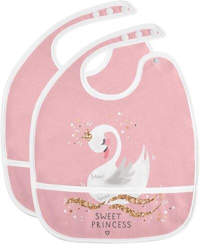 Baby Bibs for Baby Boy Girl Waterproof Feeding Bib Apron Cotton Food Eating Bib 2 Packs in Saudi Arabia