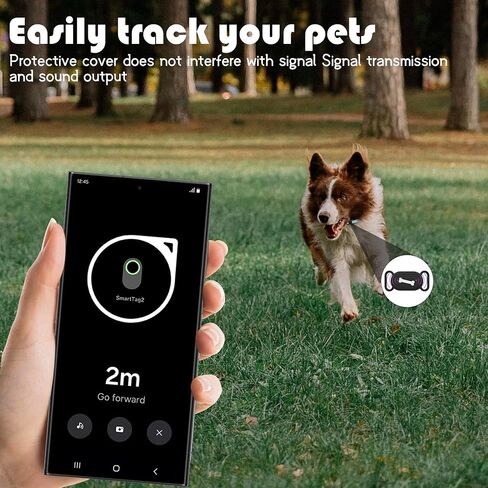 Seltureone Galaxy SmartTag 2 Collar Holder for Dogs and Cats Flexible Silicone Galaxy SmartTag 2 Case Holder, Ultra Easy to Clean SmartTag 2 Silicone Case for Pet Tracking - Bone Pattern(Black,Black) in Saudi Arabia