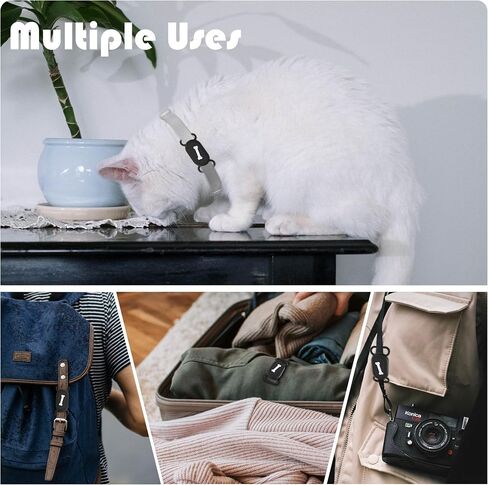 Seltureone Galaxy SmartTag 2 Collar Holder for Dogs and Cats Flexible Silicone Galaxy SmartTag 2 Case Holder, Ultra Easy to Clean SmartTag 2 Silicone Case for Pet Tracking - Bone Pattern(Black,Black) in Saudi Arabia
