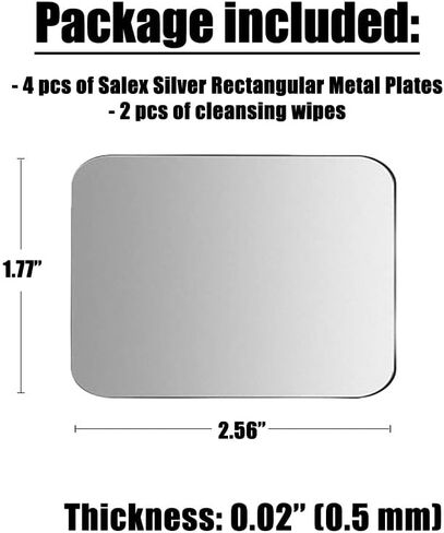 SALEX Replacement Metal Plates Set for Magnetic Car Mount, Wall, Phone Holder. 4 Large Silver Iron Discs Without Holes for Magnets. 3M Adhesive Thin Steel Cell Phone Case Back Magnet Stickers 4 Pack. in Kuwait