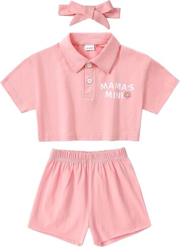 nilikastta Toddler Girl Clothes Baby Girls Outfits Summer Floral Print Shirt+Shorts+Headband 3pcs Baby Clothing 1 2 3 4 5 T in Saudi Arabia