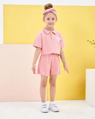 nilikastta Toddler Girl Clothes Baby Girls Outfits Summer Floral Print Shirt+Shorts+Headband 3pcs Baby Clothing 1 2 3 4 5 T in Saudi Arabia