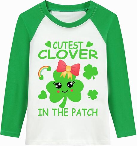 DDSOL سانت باتريك تي شيرت طفل صبي محظوظ البرسيم شامروك قميص قميص قطني بكم طويل راجلان طفل الأيرلندية سانت تي شيرت in Kuwait