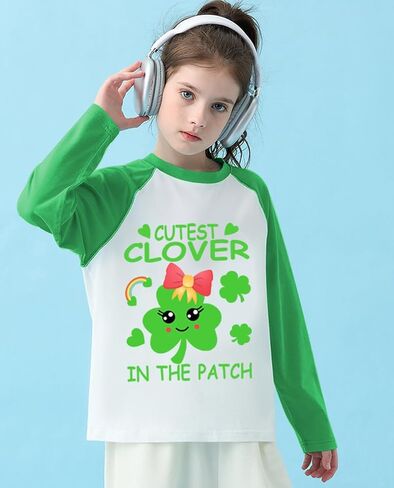DDSOL سانت باتريك تي شيرت طفل صبي محظوظ البرسيم شامروك قميص قميص قطني بكم طويل راجلان طفل الأيرلندية سانت تي شيرت in Kuwait