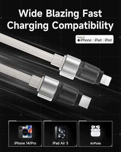 iPhone Charger MFi Certified USB C to Light-ning Cable, Fast Charging iPhone Charger Cord for iPhone 14/13/12 Pro Max XR XS, iPad and More(3.9ft) in Saudi Arabia