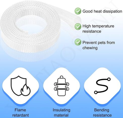 Cable Management Sleeve, 10FT Braided Sleeve Cover Wire Cord Protector 1/2 inch, Cord Management Split Sleeving for USB Cable Power Cord Audio Video Cable, Black in Saudi Arabia