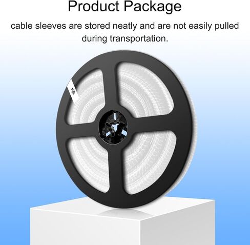 Cable Management Sleeve, 10FT Braided Sleeve Cover Wire Cord Protector 1/2 inch, Cord Management Split Sleeving for USB Cable Power Cord Audio Video Cable, Black in Saudi Arabia