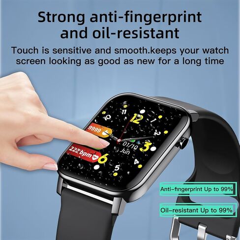 6 pcs TPU smart watch screen protector film for 1.8" WMK IDW19 、1.8" ENOMIR ID208 PLUS,Tensky 208BT,1.8" Fitpolo,ENOMIR,Quican,Tensky,Veryfit,IDW208P,IDW208 Plus Smartwatch Upgrade Flexible Film Scratch Resistant Soft HD TPU Transparent Film in Saudi Arabia