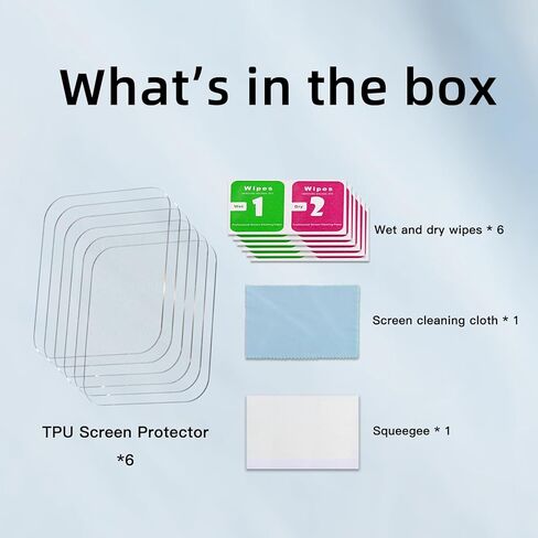 6 pcs TPU smart watch screen protector film for 1.8" WMK IDW19 、1.8" ENOMIR ID208 PLUS,Tensky 208BT,1.8" Fitpolo,ENOMIR,Quican,Tensky,Veryfit,IDW208P,IDW208 Plus Smartwatch Upgrade Flexible Film Scratch Resistant Soft HD TPU Transparent Film in Saudi Arabia