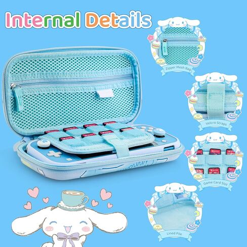 GOODVANCE Blue Carrying Case Compatible with Nintendo Switch Lite, Cute Anime for Stit Boys Portable Travel Switch Accessories Kit with Protective Case, HD Screen Protector, Shoulder Strap & Thumb Cap in Saudi Arabia