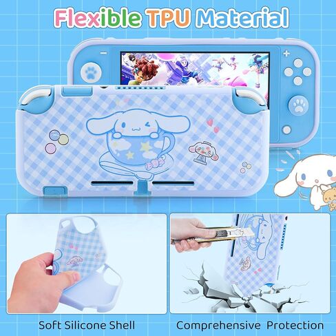 GOODVANCE Blue Carrying Case Compatible with Nintendo Switch Lite, Cute Anime for Stit Boys Portable Travel Switch Accessories Kit with Protective Case, HD Screen Protector, Shoulder Strap & Thumb Cap in Saudi Arabia