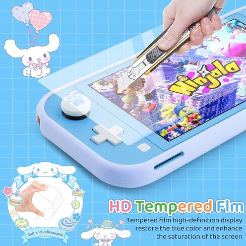 GOODVANCE Blue Carrying Case Compatible with Nintendo Switch Lite, Cute Anime for Stit Boys Portable Travel Switch Accessories Kit with Protective Case, HD Screen Protector, Shoulder Strap & Thumb Cap in Saudi Arabia