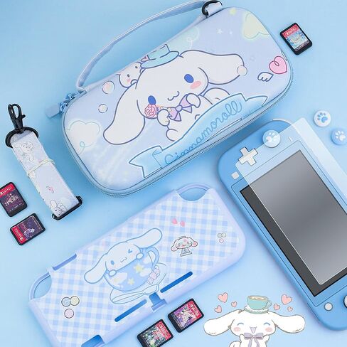 GOODVANCE Blue Carrying Case Compatible with Nintendo Switch Lite, Cute Anime for Stit Boys Portable Travel Switch Accessories Kit with Protective Case, HD Screen Protector, Shoulder Strap & Thumb Cap in Saudi Arabia