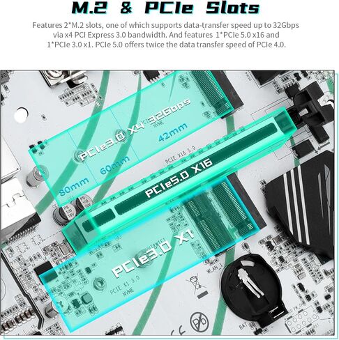 اللوحة الأم H610 LGA 1700 (μATX، 2*فتحات DDR4، SATA 3.0، USB 3.1، NVME M.2، 2.5 جيجا بايت LAN، PCIe 5.0) لمعالجات Intel Core i3 i5 i7 i9/Pentium/Xeon من الجيل الثاني عشر in Kuwait