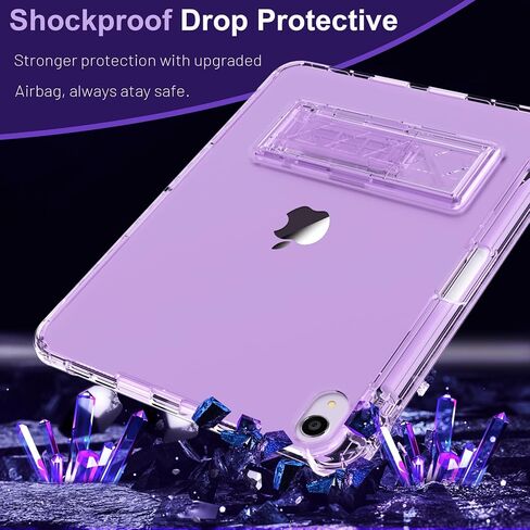 Rantice Case for iPad Air 11 Inch/iPad Air 6th/5th/4th Generation 10.9" with Pencil Holder & Kickstand, Slim Sparkly Glitter Shockproof Bumper Cover, Cute Sparkly for Women and Girls, Clear Glitter in Saudi Arabia