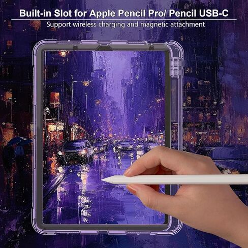 Rantice Case for iPad Air 11 Inch/iPad Air 6th/5th/4th Generation 10.9" with Pencil Holder & Kickstand, Slim Sparkly Glitter Shockproof Bumper Cover, Cute Sparkly for Women and Girls, Clear Glitter in Saudi Arabia