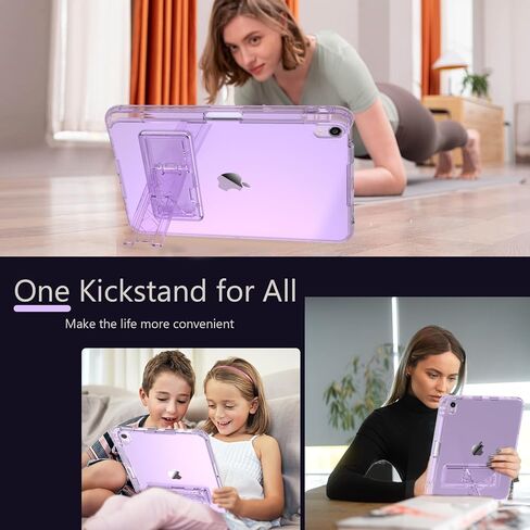 Rantice Case for iPad Air 11 Inch/iPad Air 6th/5th/4th Generation 10.9" with Pencil Holder & Kickstand, Slim Sparkly Glitter Shockproof Bumper Cover, Cute Sparkly for Women and Girls, Clear Glitter in Saudi Arabia