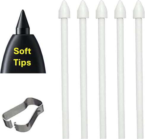 【5Pack Soft Tips】 OEM Tab S6 Lite Pen Tips,Nibs Replacement for Galaxy Tab S6 Lite,S7/S7FE,S8/S8+,S9/S9 FE All Verison Stylus S Pen Replacement Tips/Nibs+Tweezers (5PCS Soft Tips-Black) in Saudi Arabia