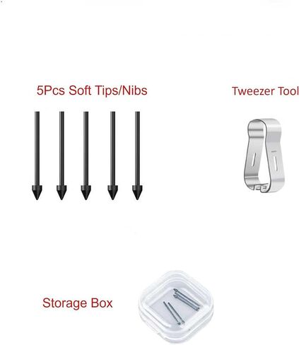 【5Pack Soft Tips】 OEM Tab S6 Lite Pen Tips,Nibs Replacement for Galaxy Tab S6 Lite,S7/S7FE,S8/S8+,S9/S9 FE All Verison Stylus S Pen Replacement Tips/Nibs+Tweezers (5PCS Soft Tips-Black) in Saudi Arabia