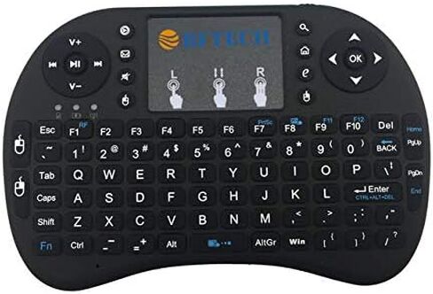 BFTECH لوحة مفاتيح لاسلكية صغيرة 2.4 جيجا هرتز مع ماوس لوحة اللمس، جهاز تحكم عن بعد محمول، Pi 2/3، KODI Android TV Box، HTPC/IPTV، Windows 7 8 10 in Kuwait
