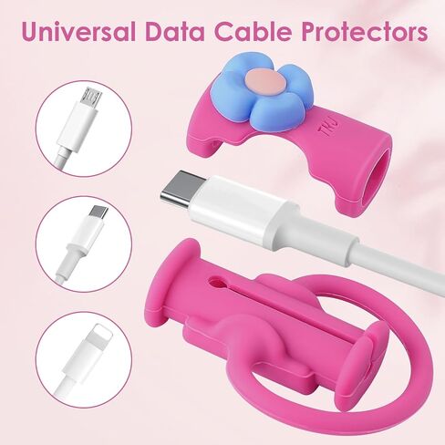 Cable Protector for iPhone Charger, SAISN Silicone Charger Cord Protector Cute Black Cat Claws Wire Protector 2 in 1 Flexible Cable Protectors for Cords Anti-Break Charging Cable Cord Saver Winder in Kuwait