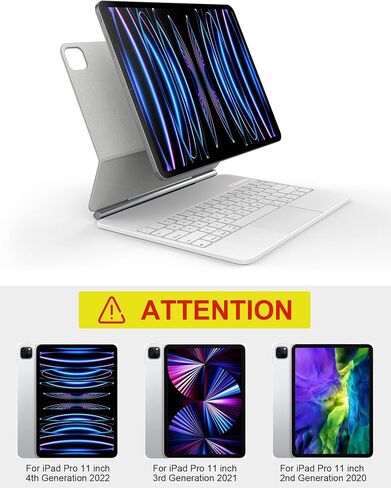 Magnetic Keyboard Case Compatible with iPad Pro 11 inch 2022/2021/2020/2018, [Smart Wake-up] [Sensitive Touchpad] [Floating Cantilever Stand] Easy to Set Wireless Smart Keyboard Case Cover, Black in Saudi Arabia