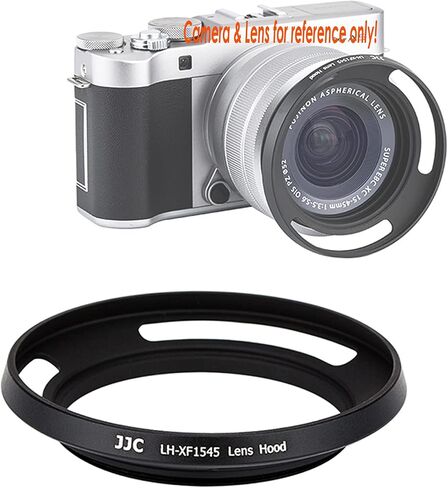 JJC Silver Dedicated Metal Screw in Lens Hood for Fujinon XC15-45mm F3.5-5.6 OIS PZ Lens, Fuji XC 15-45mm 3.5-5.6 Lense Hood Shade, Compatible w Fujifilm XC15-45mm F3.5-5.6, fits 52mm Filter & Cap in Saudi Arabia