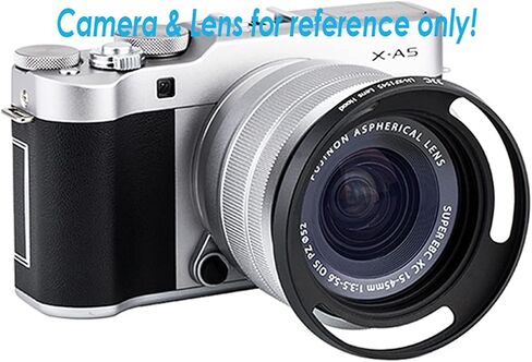 JJC Silver Dedicated Metal Screw in Lens Hood for Fujinon XC15-45mm F3.5-5.6 OIS PZ Lens, Fuji XC 15-45mm 3.5-5.6 Lense Hood Shade, Compatible w Fujifilm XC15-45mm F3.5-5.6, fits 52mm Filter & Cap in Saudi Arabia