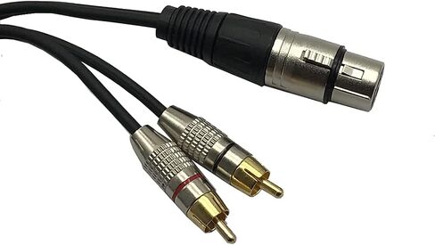 1Feet XLR Female to 2 x Phono RCA Plug Adapter Y Splitter Patch Cable, XLR Female 3 Pin to Dual RCA Male Plug Stereo Audio Cable Connector in Saudi Arabia