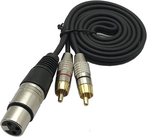 1Feet XLR Female to 2 x Phono RCA Plug Adapter Y Splitter Patch Cable, XLR Female 3 Pin to Dual RCA Male Plug Stereo Audio Cable Connector in Saudi Arabia