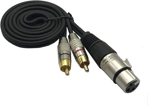 1Feet XLR Female to 2 x Phono RCA Plug Adapter Y Splitter Patch Cable, XLR Female 3 Pin to Dual RCA Male Plug Stereo Audio Cable Connector in Saudi Arabia