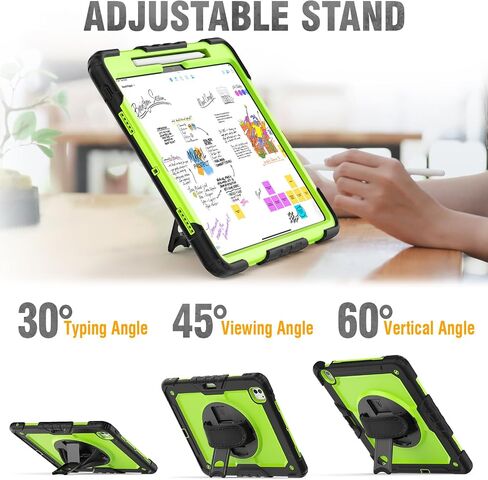 HXCASEAC Case for iPad Pro 13 Inch Case 2024 (M4), Shockproof Design with Pencil Holder/Screen Protector/Rotating Hand Strap, Protective Cover for iPad Pro13 7th Gen (A2925, A2926, A3007) - Black in Kuwait