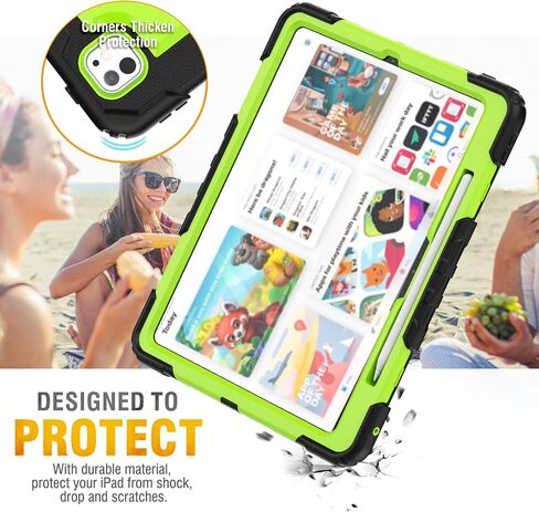 HXCASEAC Case for iPad Pro 13 Inch Case 2024 (M4), Shockproof Design with Pencil Holder/Screen Protector/Rotating Hand Strap, Protective Cover for iPad Pro13 7th Gen (A2925, A2926, A3007) - Black in Kuwait