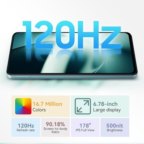 Blackview Shark 8 Unlocked Phones, 16GB+128GB/SD 2TB Mobile Phone, Android 13, Octa-Core Helio 6nm G99 Android Phones, 120Hz 6.78" FHD+, 5000mAh 33W, 64MP Camera, NFC, Fingerprint & Face ID Cellphone in Saudi Arabia