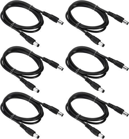 PATIKIL 3Ft ذكر إلى ذكر 5.5x2.1mm DC كابل تمديد الطاقة، 4 قطع 24AWG سلك محول موصل شحن الحبل لشريط LED DVR كاميرا التوجيه، أبيض in Kuwait