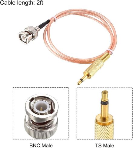 uxcell BNC Male to 3.5mm (1/8") Mono TS Male Coaxial Power Audio Cable 0.5 ft 2pcs in Saudi Arabia
