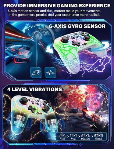 ZRZLMVP Switch Pro Controller Wireless Control - Compatible with Nitendo Switch/OLED/Lite, 1000mAh Rechargeable Switch Controllers with 9 Colors LED, Wake Up, Turbo, Vibration in Saudi Arabia