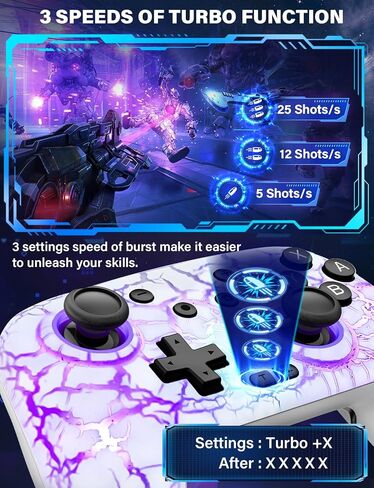 ZRZLMVP Switch Pro Controller Wireless Control - Compatible with Nitendo Switch/OLED/Lite, 1000mAh Rechargeable Switch Controllers with 9 Colors LED, Wake Up, Turbo, Vibration in Saudi Arabia
