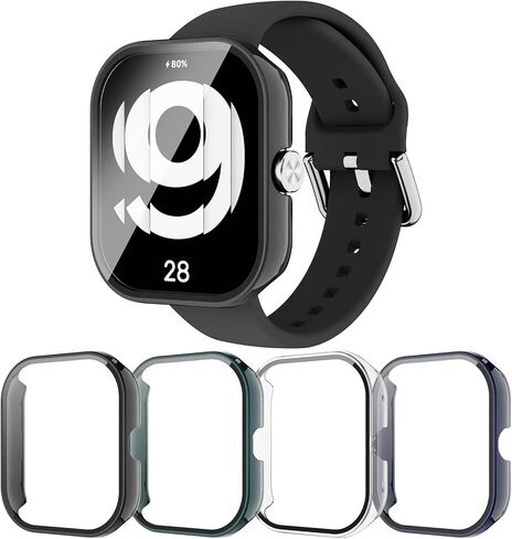 حافظة حماية للشاشة لساعة Xiaomi Redmi Watch 4، [4-Pack] مصد من البولي كربونات الصلب وملحقات بديلة لطبقة من الزجاج المقسى لساعة Redmi Watch 4 الذكية in Kuwait