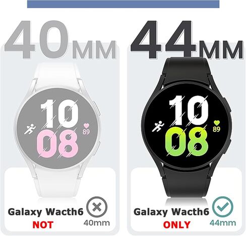 حافظة NINKI مكونة من قطعتين متوافقة مع حافظة Samsung Galaxy Watch 6 مقاس 44 مم (2023)، شديدة التحمل [بدون واقي شاشة] ممتص الصدمات الصلب لجهاز Galaxy Watch 6 مقاس 44 مم، غطاء Galaxy Watch 6 مقاس 44 مم (شفاف + أسود) in Saudi Arabia