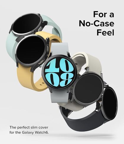 Ringke Slim [مادة مضادة للاصفرار / عبوتين] متوافق مع حافظة Samsung Galaxy Watch 6 (44 مم) غطاء شفاف متين وخفيف الوزن + لون إضافي للنساء والرجال - شفاف وكروم in Saudi Arabia