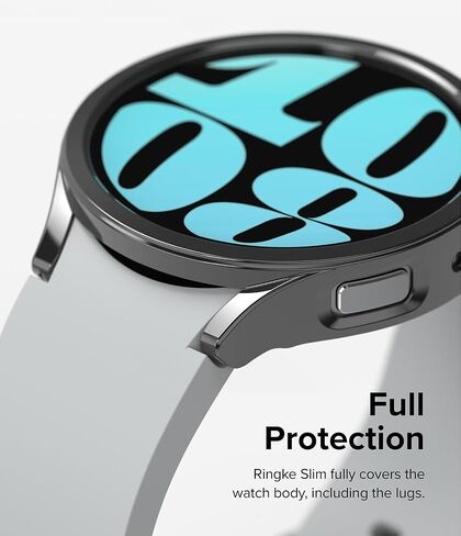 Ringke Slim [مادة مضادة للاصفرار / عبوتين] متوافق مع حافظة Samsung Galaxy Watch 6 (44 مم) غطاء شفاف متين وخفيف الوزن + لون إضافي للنساء والرجال - شفاف وكروم in Saudi Arabia