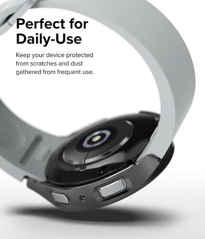 Ringke Slim [مادة مضادة للاصفرار / عبوتين] متوافق مع حافظة Samsung Galaxy Watch 6 (44 مم) غطاء شفاف متين وخفيف الوزن + لون إضافي للنساء والرجال - شفاف وكروم in Saudi Arabia