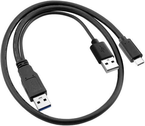 CY Cable USB 3.1 Type C USB-C to Dual A Male Extra Power Data Y Cable for Phone Hard Disk in Saudi Arabia