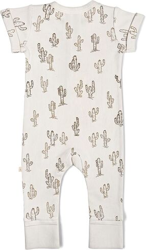 MakeMake Organics GOTS Certified Organic Cotton Infant Baby Cozy Comfort Organic Baby Short Sleeve Button Romper in Saudi Arabia