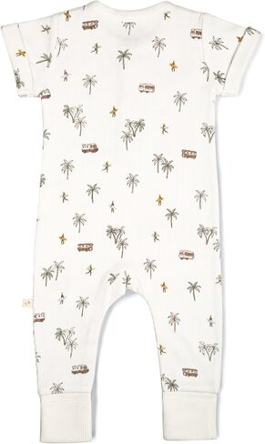 MakeMake Organics GOTS Certified Organic Cotton Infant Baby Cozy Comfort Organic Baby Short Sleeve Button Romper in Saudi Arabia